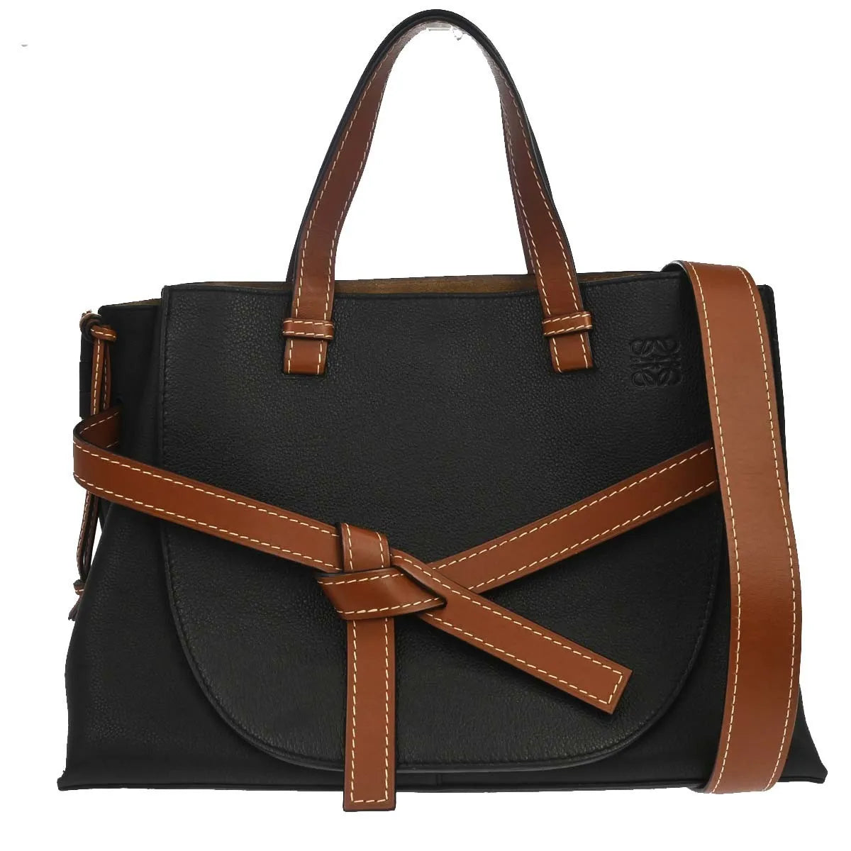 Loewe Gate Tote Leather, Black, Leather, Tote Bag