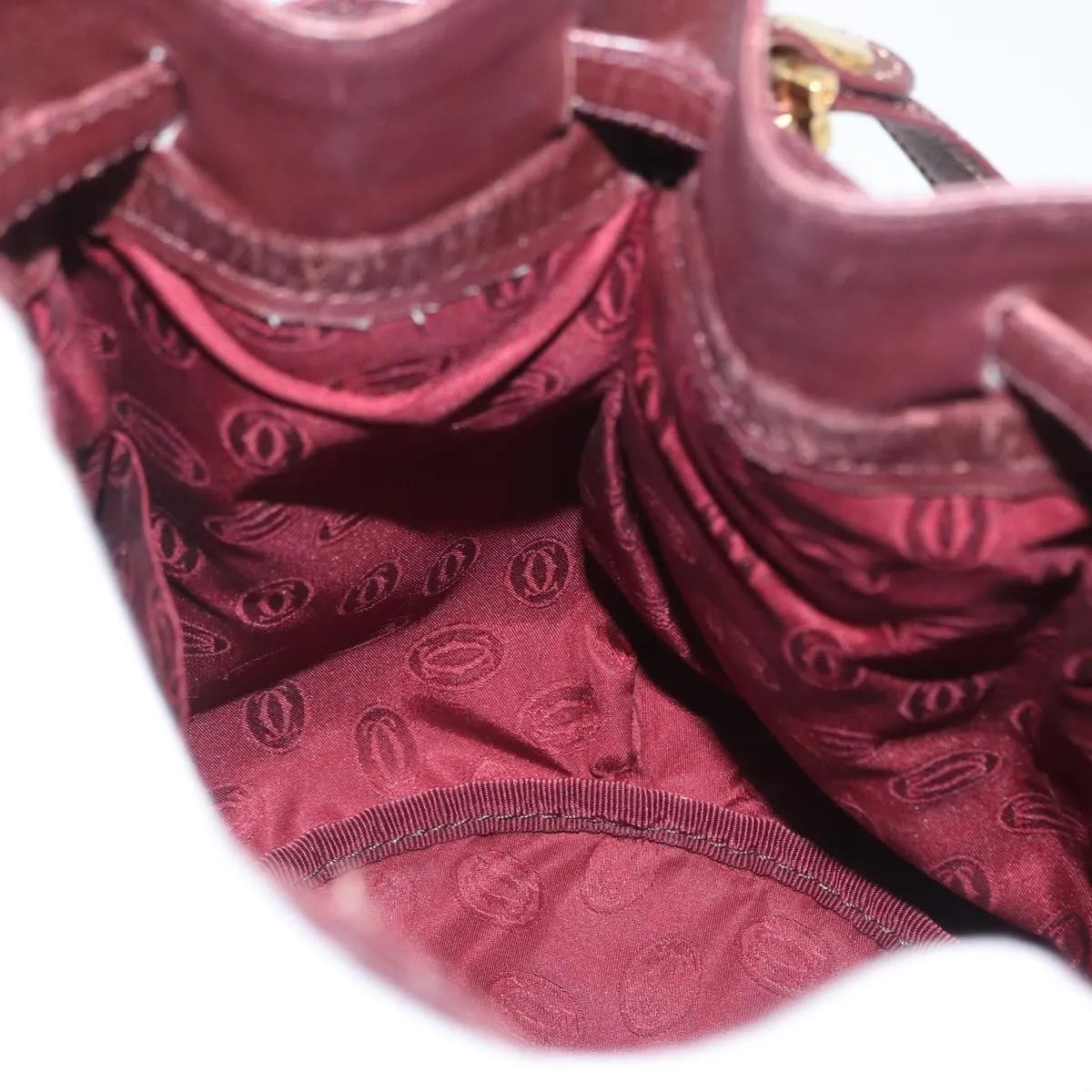 cartier Must de cartier Leather, Burgundy, Leather, Shoulder Bag