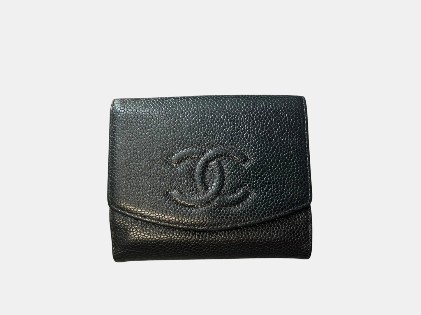 Chanel Timeless CC Bifold Wallet Caviar, Black, Leather, Wallet