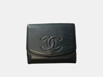 Chanel Timeless CC Bifold Wallet Caviar, Black, Leather, Wallet