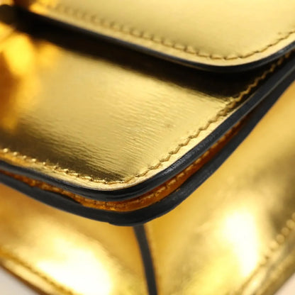Celine Flap Shoulder Leather, Gold, Leather, Shoulder Bag