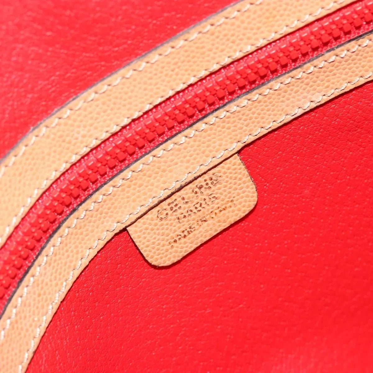 Celine Vintage Leather, Beige, Leather, Shoulder Bag