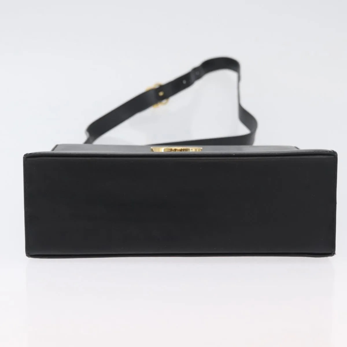 Salvatore Ferragamo Gancini Flap Leather, Black, Leather, Shoulder Bag