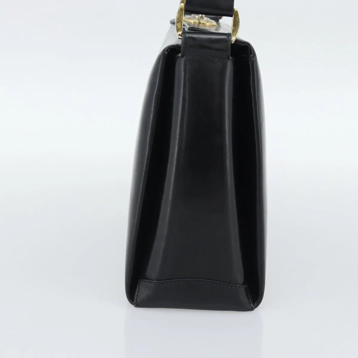 Gucci Vintage Convertible Box Leather, Black, Leather, Handbag