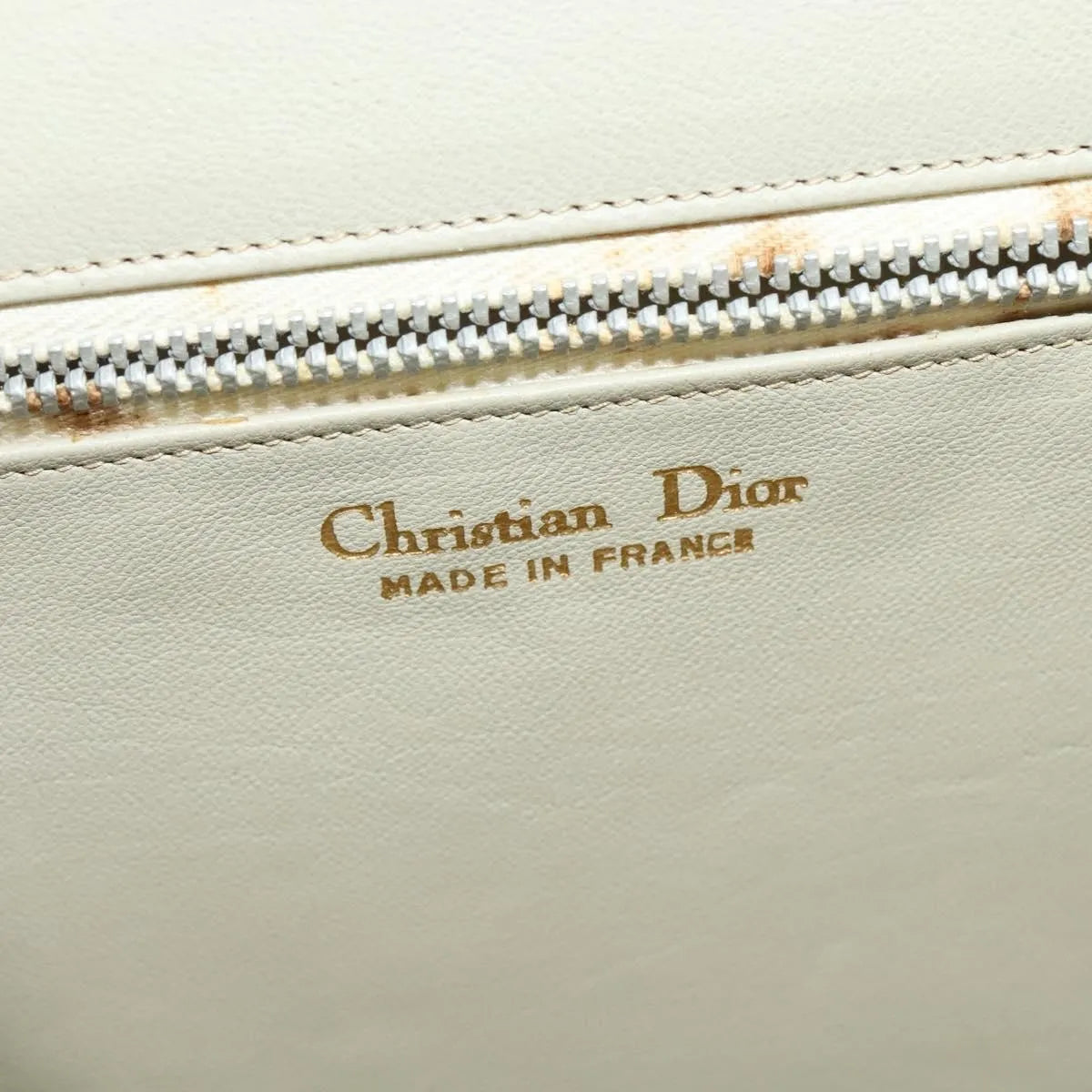 Christian Dior Vintage Leather, Beige, Leather, Shoulder Bag