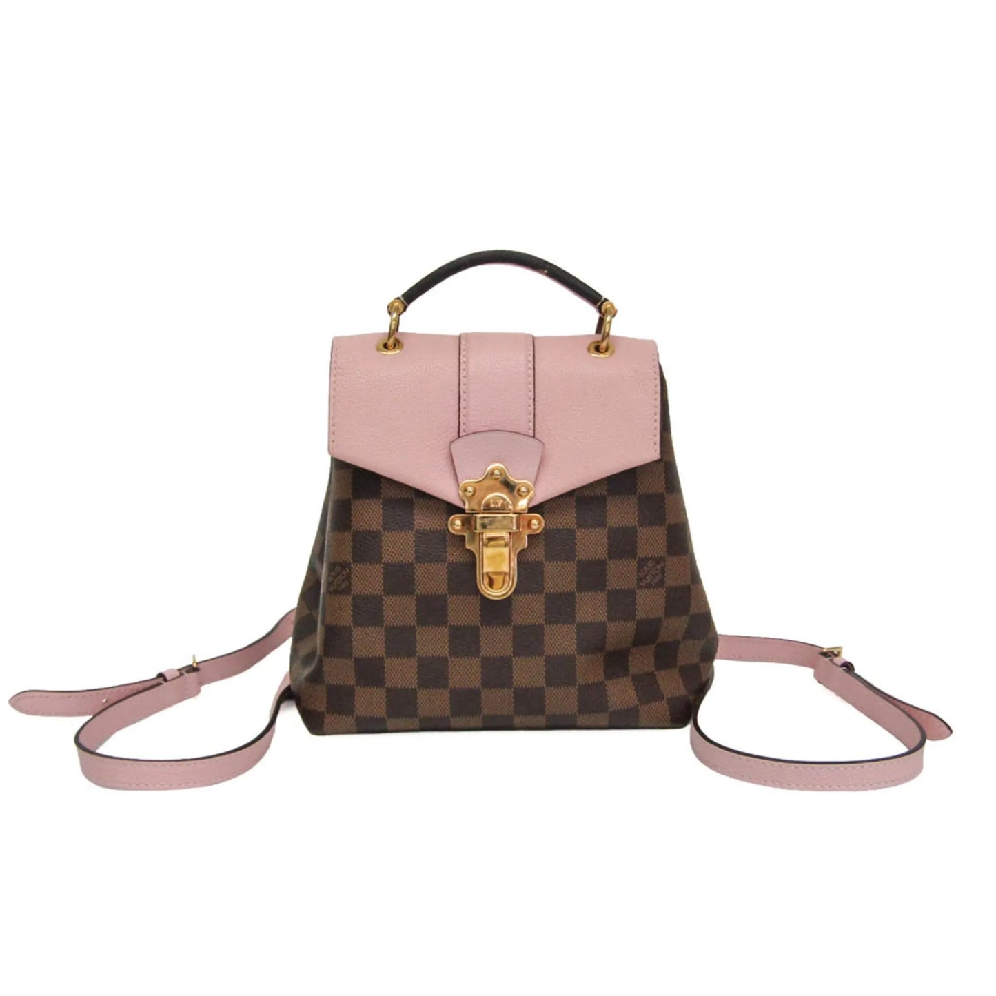 Louis Vuitton Clapton Damier and Leather, Brown, Canvas, Backpack
