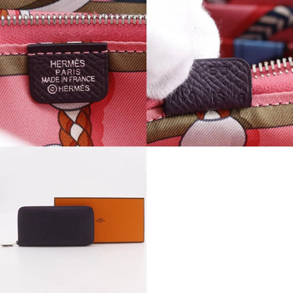 Hermes Azap Zip Around Epsom, Purple, Leather, Wallet