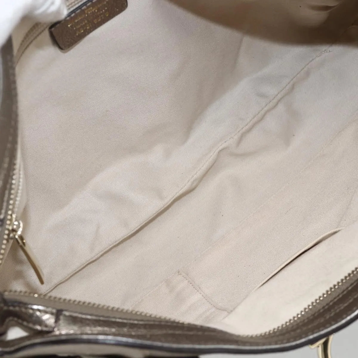 Salvatore Ferragamo Gancini Leather, Silver, Leather, Handbag