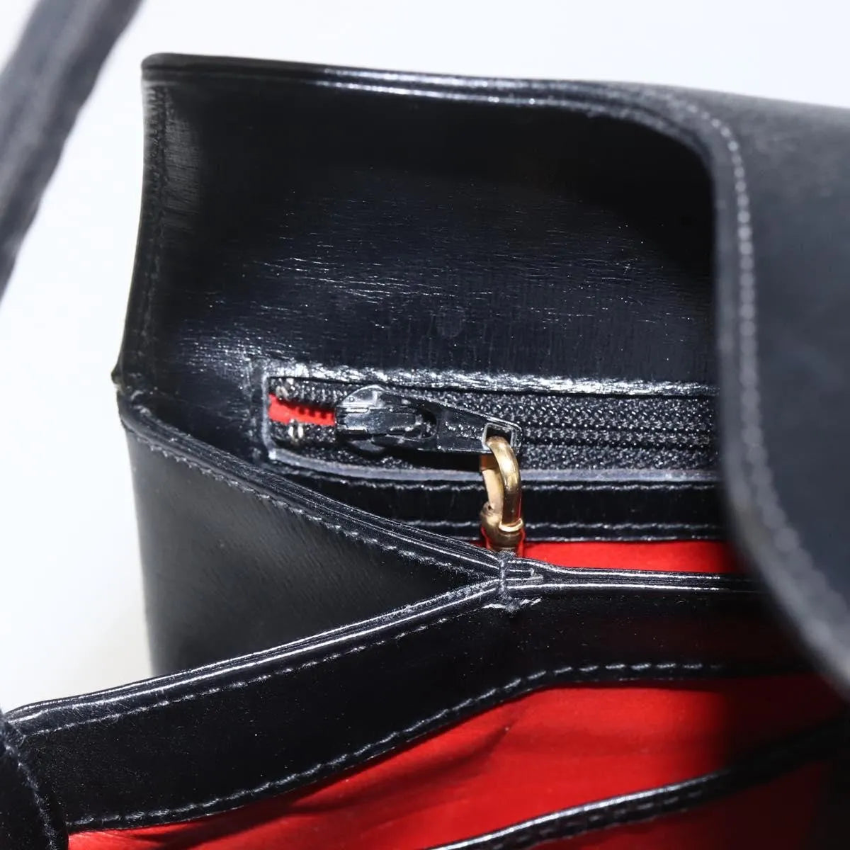 Gucci Vintage Leather, Black, Leather, Handbag