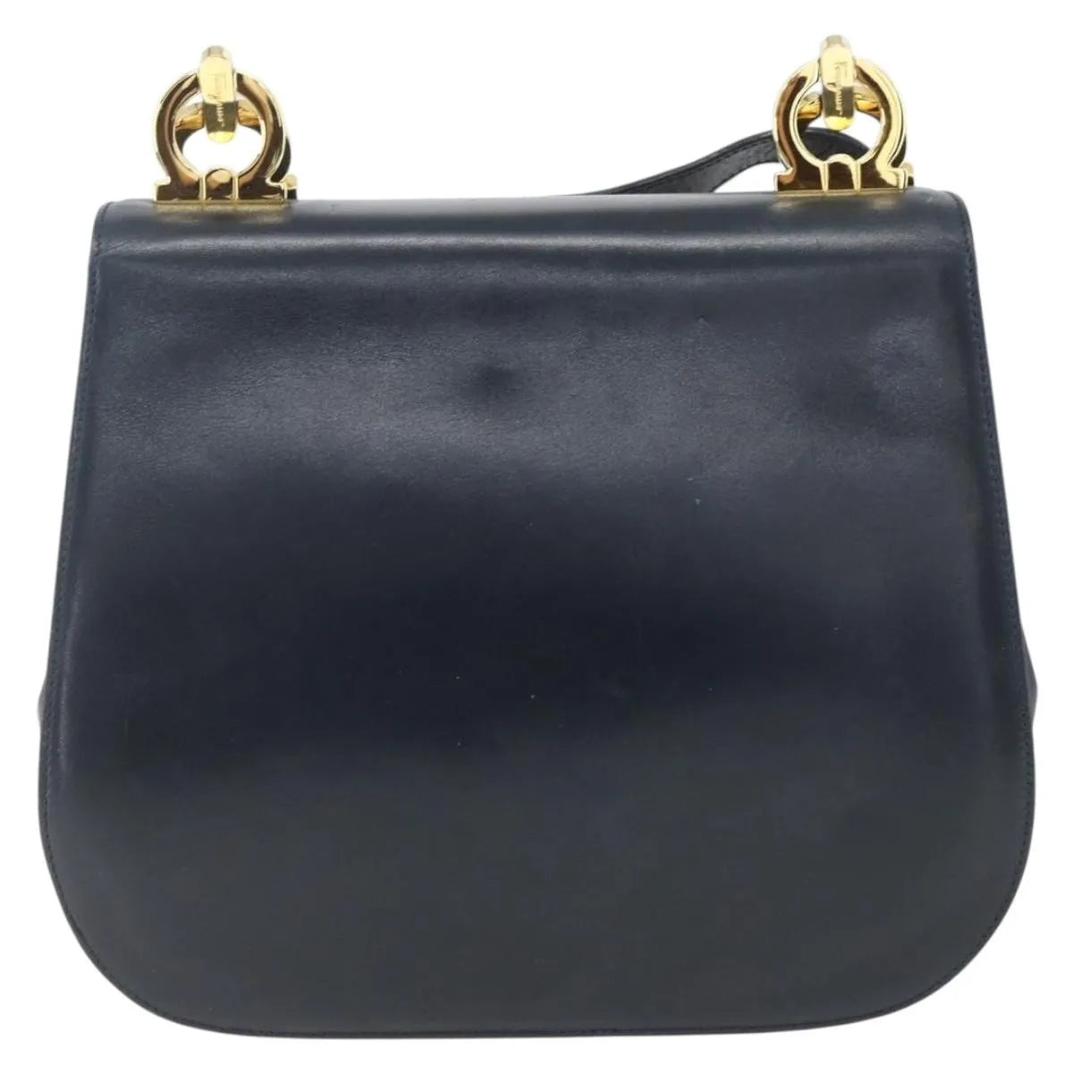 Salvatore Ferragamo Gancini Leather, Navy, Leather, Shoulder Bag