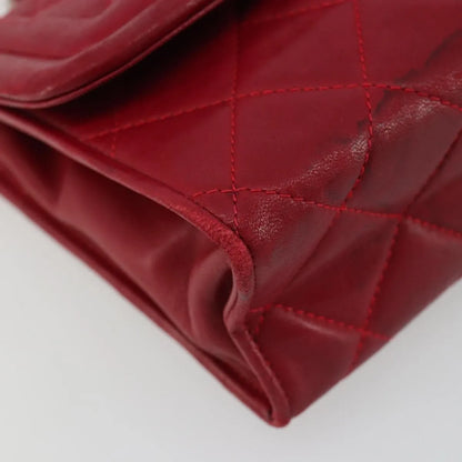 Chanel Vintage Tassel Flap Quilted Lambskin, Red, Leather, Shoulder Bag