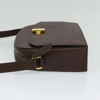 Celine Vintage Turnlock Leather, Brown, Leather, Shoulder Bag