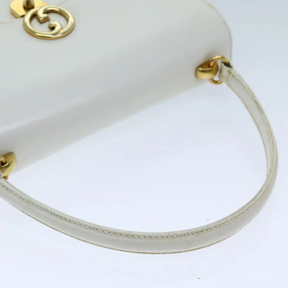 Gucci Sylvie 1969 Top Handle Leather, White, Leather, Handbag