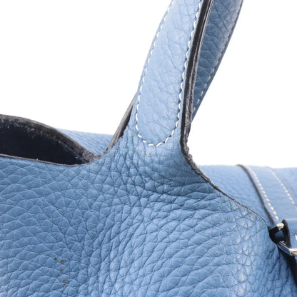 Hermes Picotin Lock Clemence, Blue, Leather, Handbag