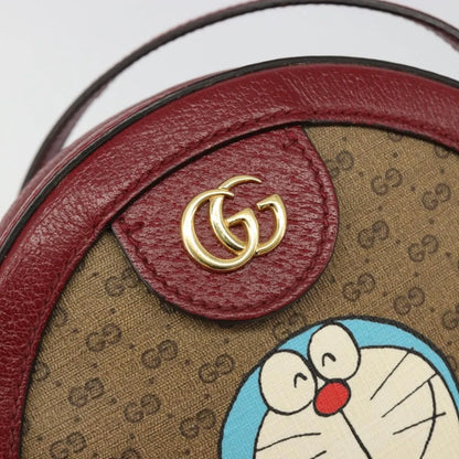 Gucci Doraemon Round Printed Mini GG Coated Canvas, Beige, Canvas, Shoulder Bag