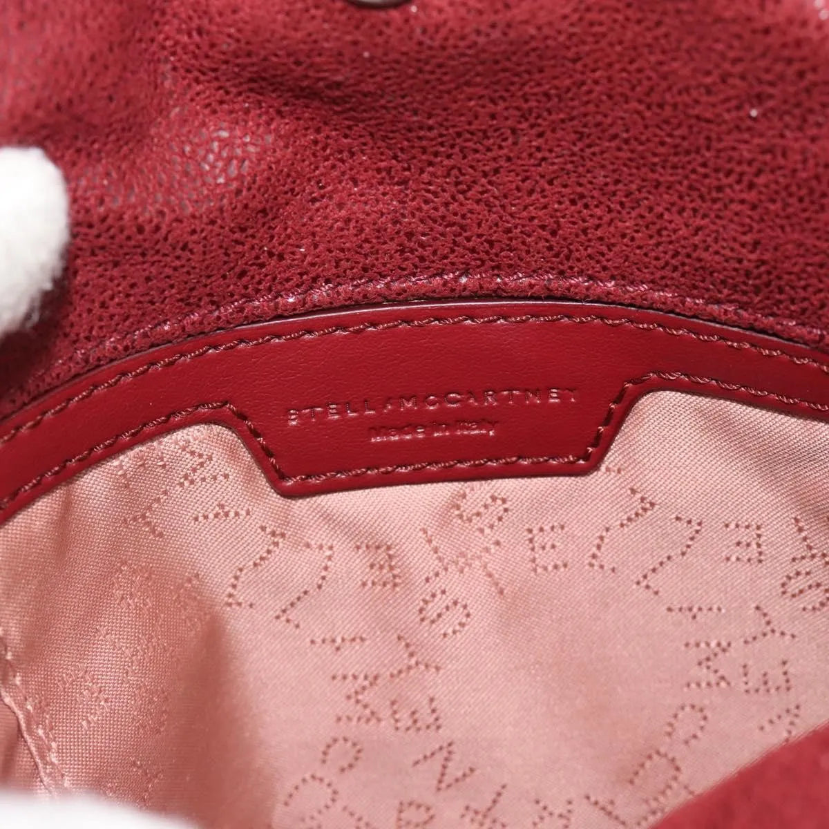 Stella McCartney Falabella Fold Over Clutch Faux Leather, Burgundy, Polyester, Crossbody Bag