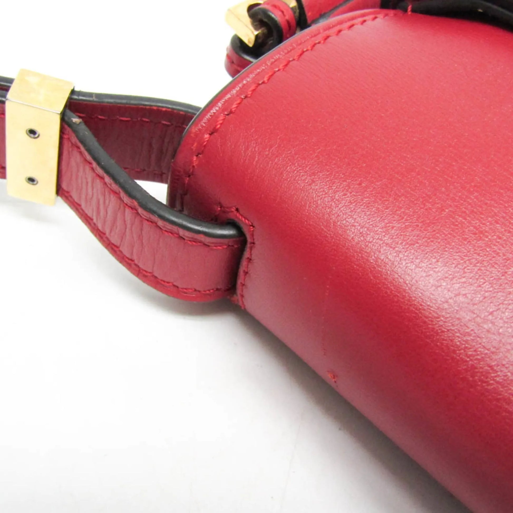 Loewe Metal Gate Leather, Red, Leather, Shoulder Bag