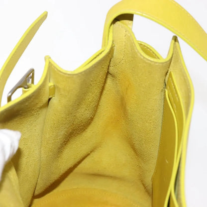 Celine Long Strap Big Bag Bucket Leather, Yellow, Leather, Handbag