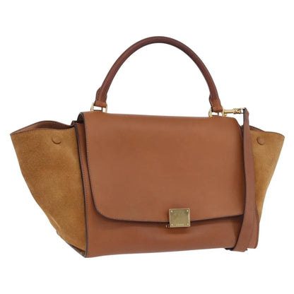 Celine Trapeze Leather, Brown, Leather, Handbag
