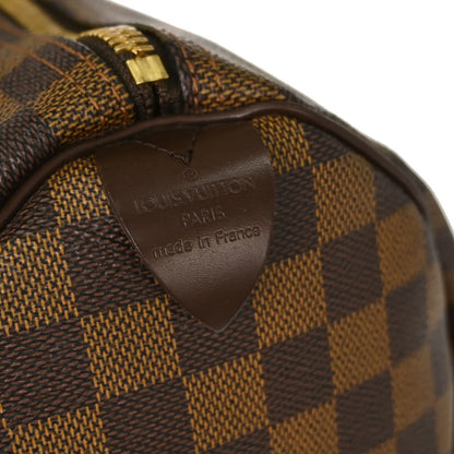 Louis Vuitton Keepall Damier Ebene, Brown, Canvas, Travel Bag