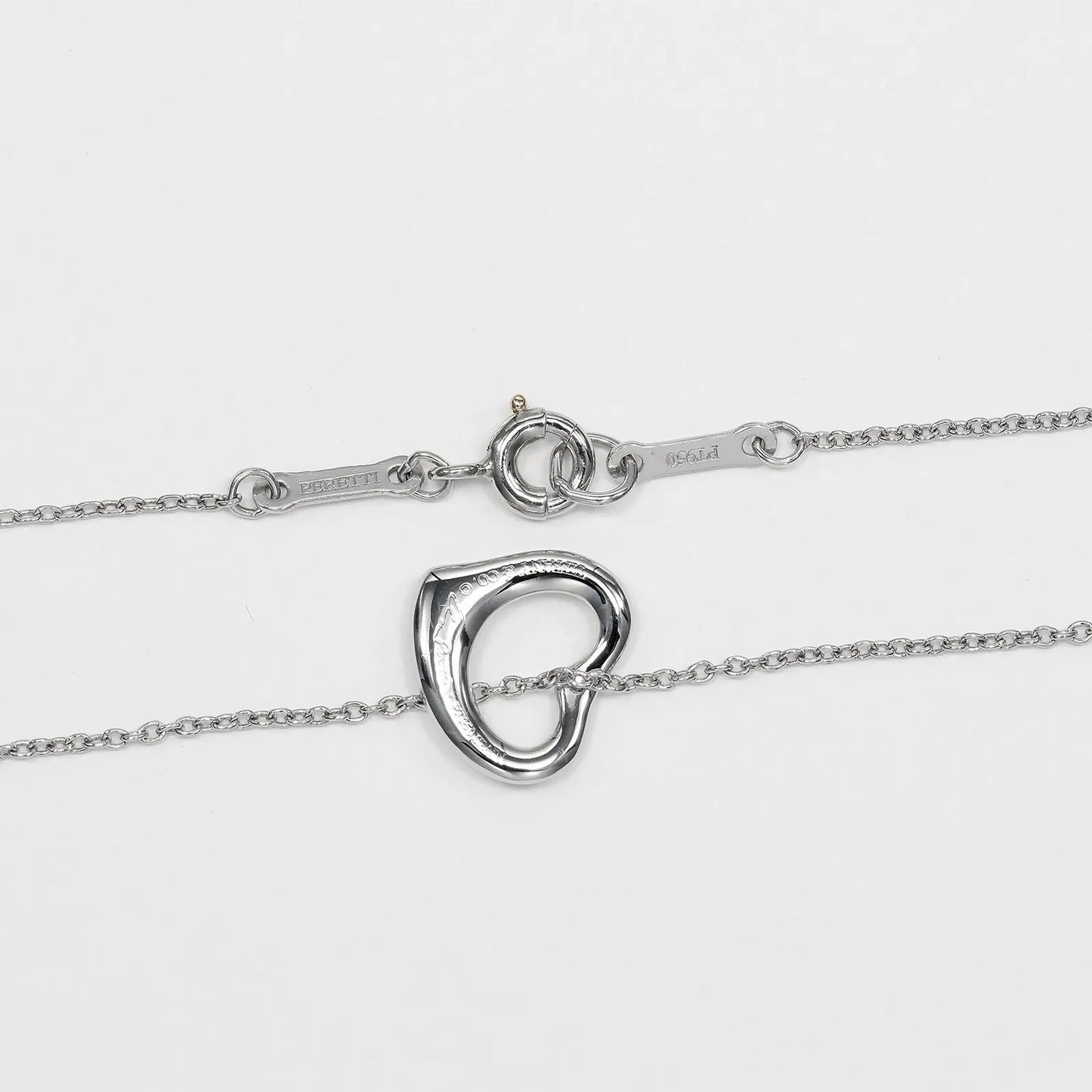 Tiffany & Co. Elsa Peretti Open Heart Pendant Platinum, Silver, Platinum, Necklace