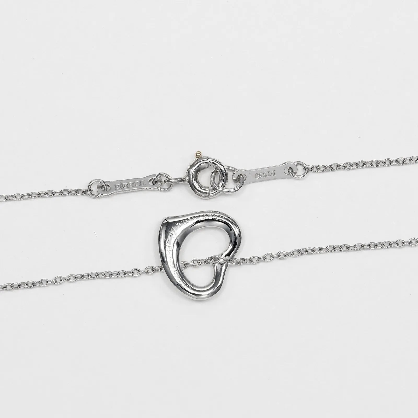 Tiffany & Co. Elsa Peretti Open Heart Pendant Platinum, Silver, Platinum, Necklace