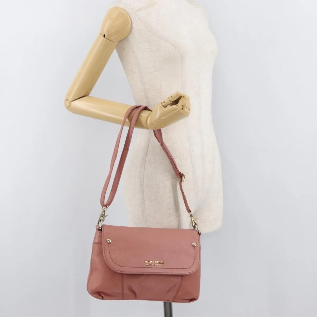 Burberry Blue Label Nylon, Pink, Leather, Shoulder Bag