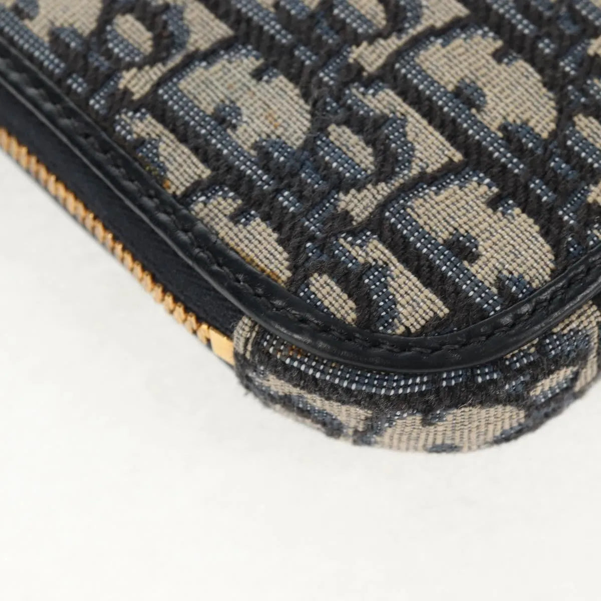 Christian Dior 30 Montaigne Phone Holder on Chain Oblique Canvas, Navy, Canvas, Clutch