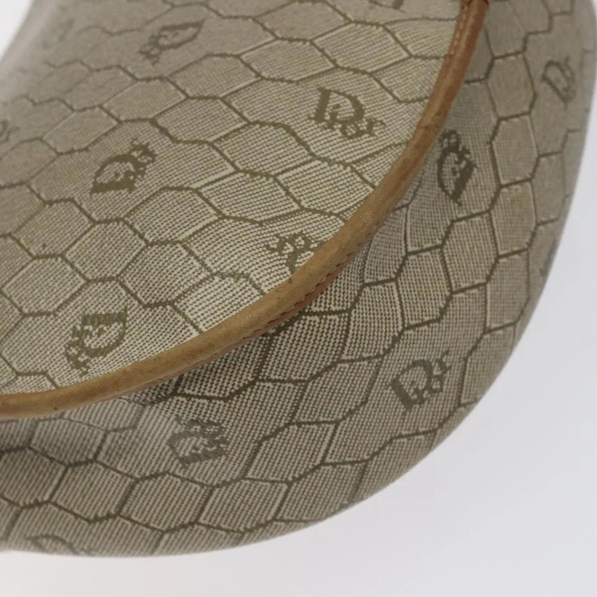 Christian Dior Vintage Honeycomb Canvas, Beige, Canvas, Shoulder Bag
