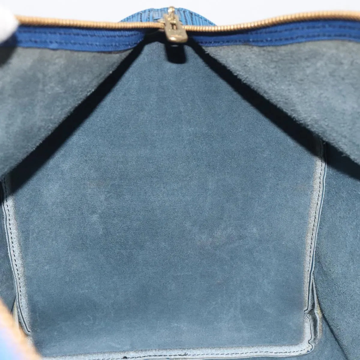Louis Vuitton Keepall Epi, Blue, Leather, Travel Bag