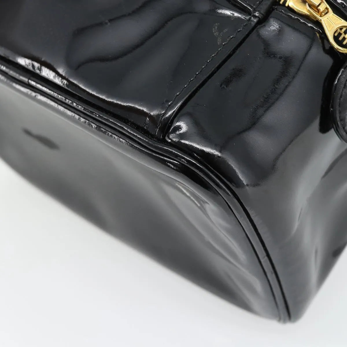 Chanel Vintage Timeless Cosmetic Case Patent, Black, Patent Leather, Handbag