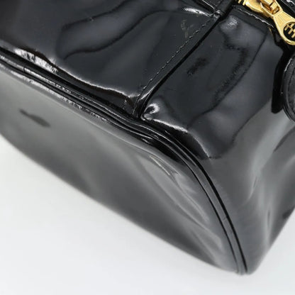 Chanel Vintage Timeless Cosmetic Case Patent, Black, Patent Leather, Handbag