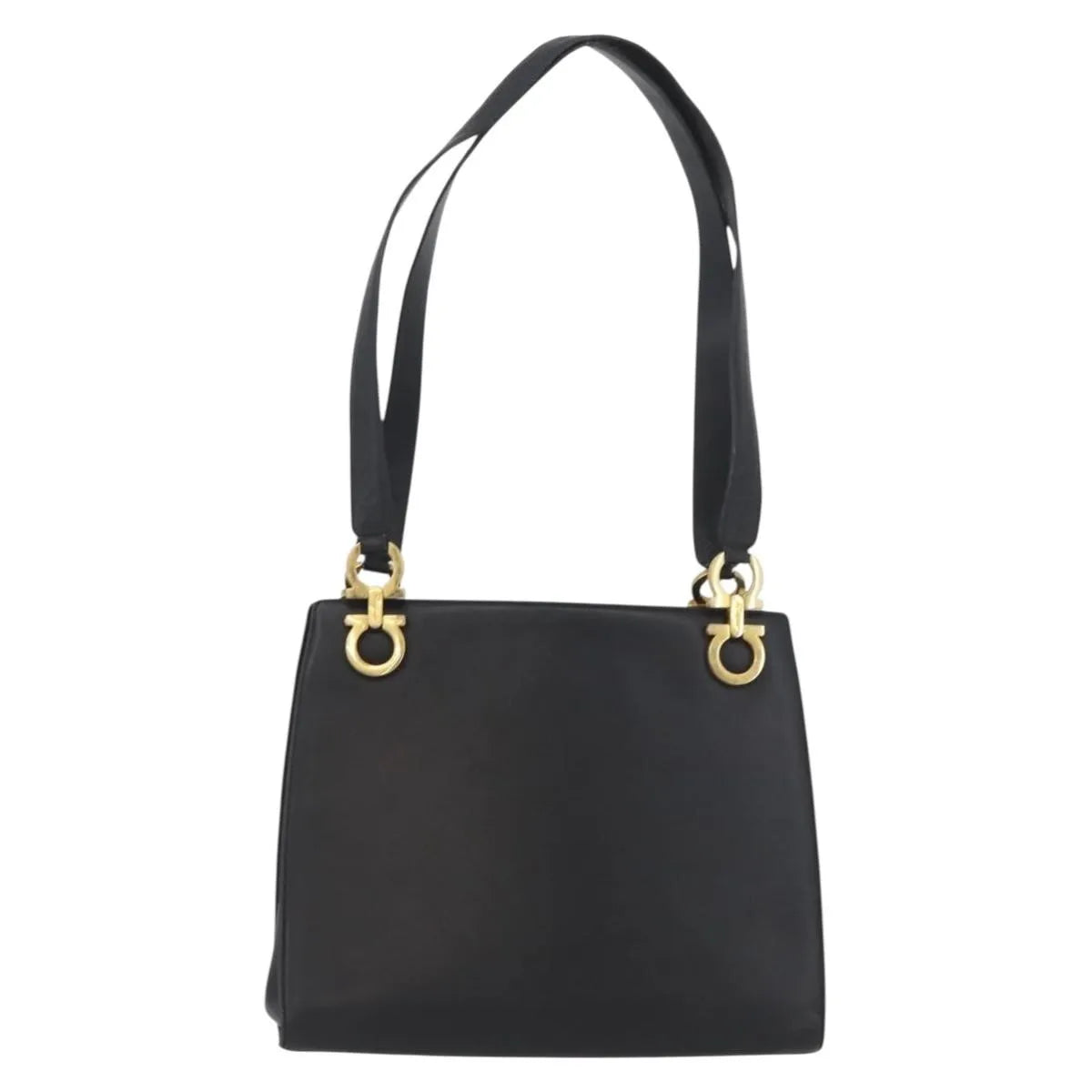 Salvatore Ferragamo Gancini Tote Leather, Black, Leather, Tote Bag