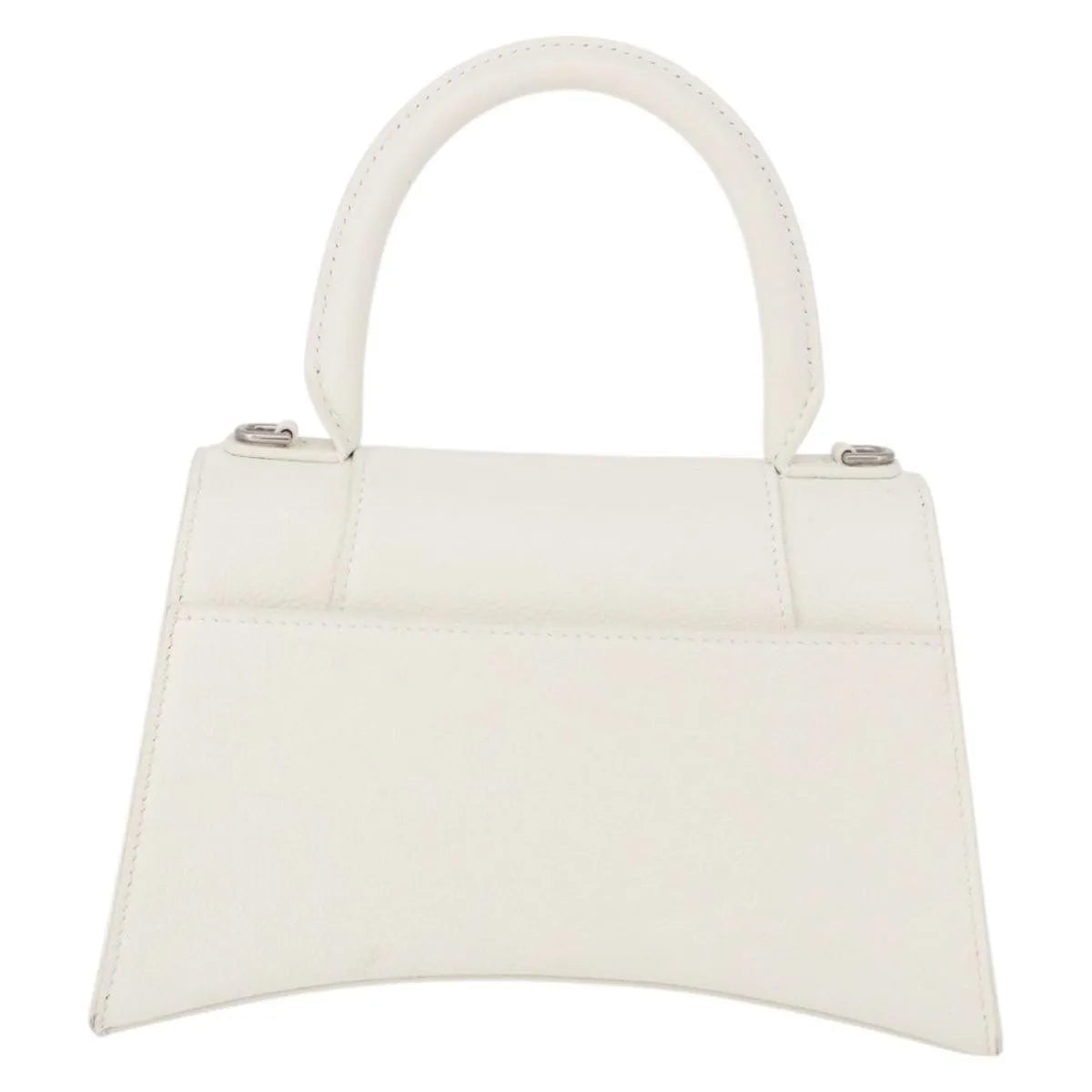 Balenciaga Hourglass Top Handle Leather, White, Leather, Handbag