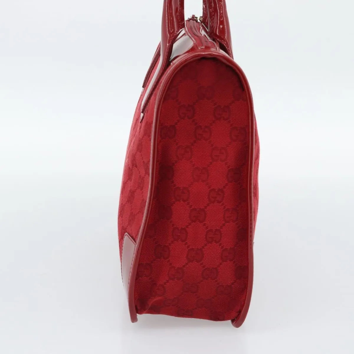 Gucci Structured Top Handle Open Tote GG Canvas, Red, Canvas, Handbag