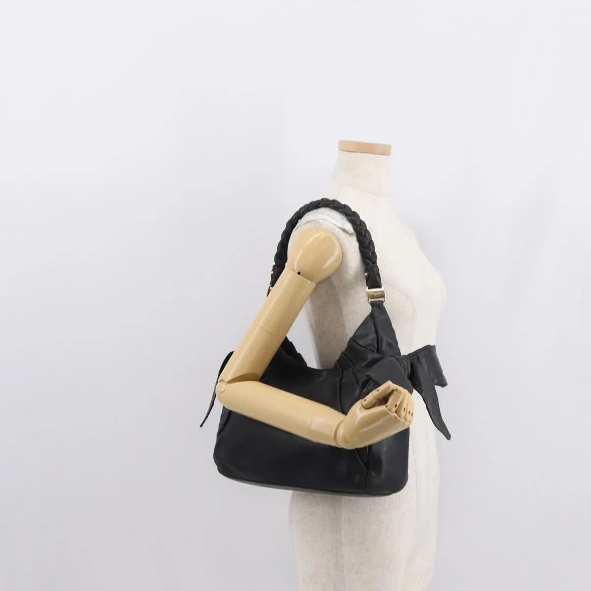 Salvatore Ferragamo Vintage Leather, Black, Leather, Tote Bag