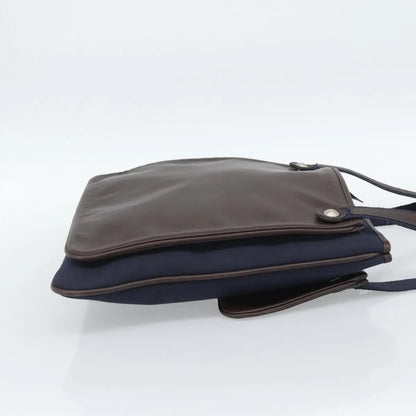 Hermes Mrs. Hippie Leather and Toile, Navy, Leather, Shoulder Bag