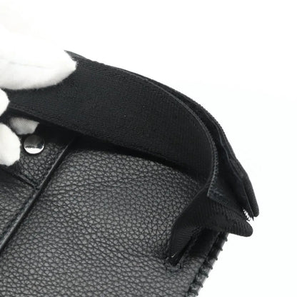 Christian Dior Saddle Pouch Belt Leather, Black, Leather, Clutch
