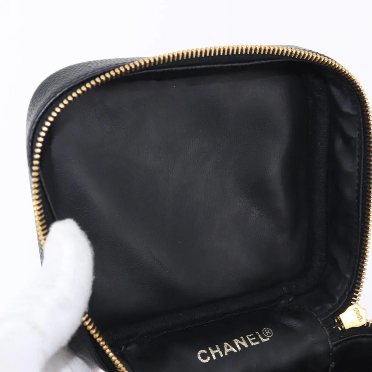 Chanel Vintage Timeless Vanity Case Caviar, Black, Calfskin, Handbag