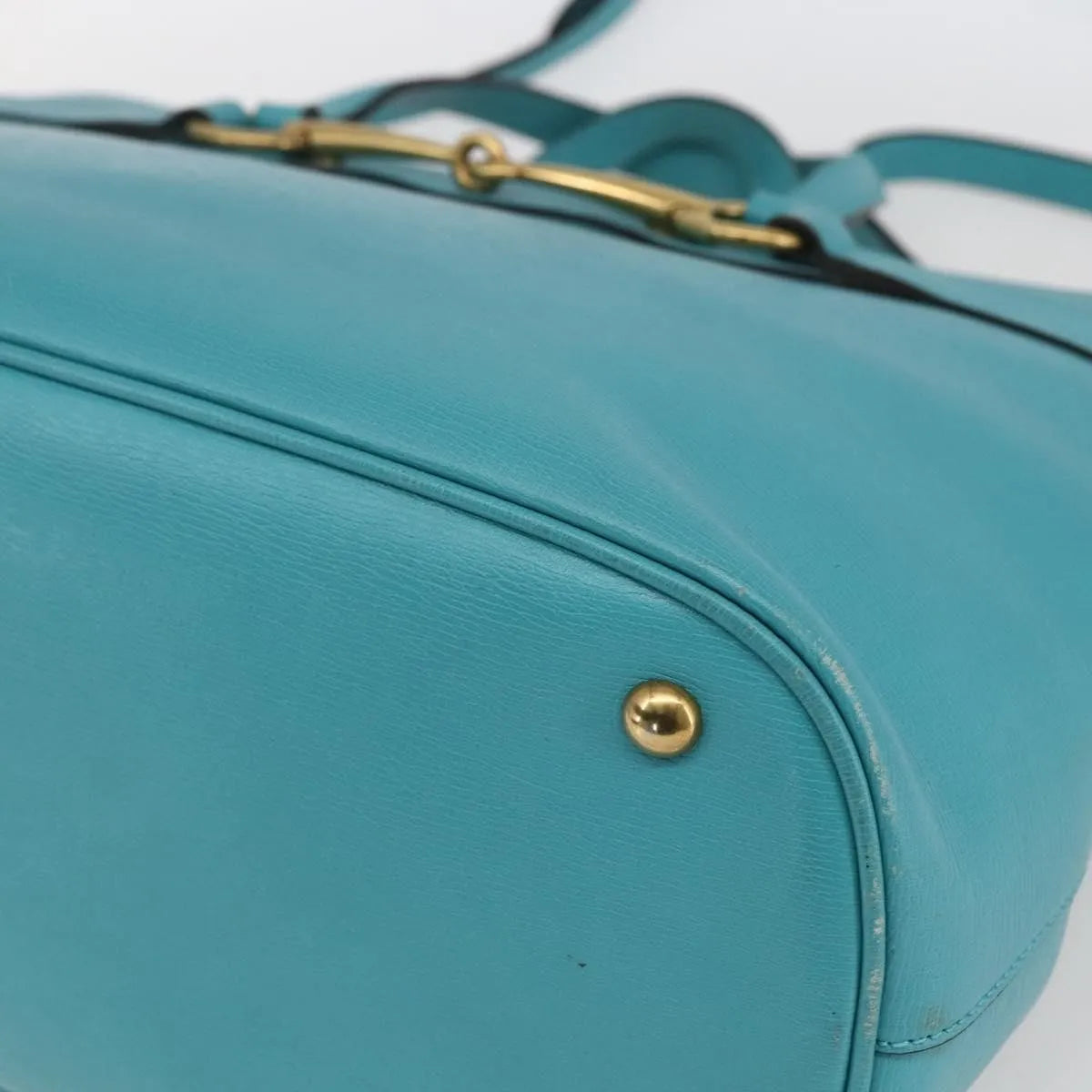 Gucci Bright Bit Convertible Tote Leather, Blue, Leather, Tote Bag