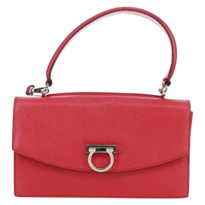 Salvatore Ferragamo Gancini Convertible Top Handle Saffiano Leather, Pink, Leather, Handbag