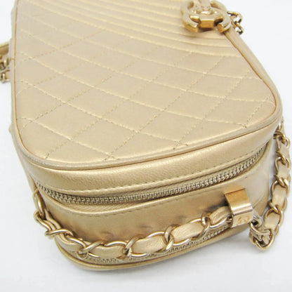 Chanel Coco Boy Camera Quilted Leather, Gold, Leather, Shoulder Bag
