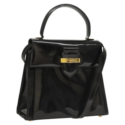 Salvatore Ferragamo Vintage Patent leather, Black, Patent Leather, Handbag