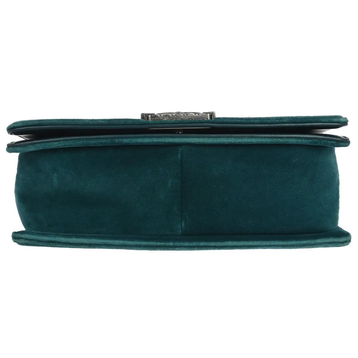 Chanel Boy Flap Quilted Tweed with Velvet, Green, Velvet, Shoulder Bag