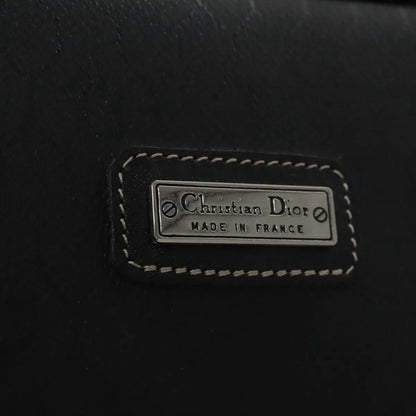 Christian Dior Vintage Honeycomb Zip Coated Canvas, Black, Canvas, Clutch
