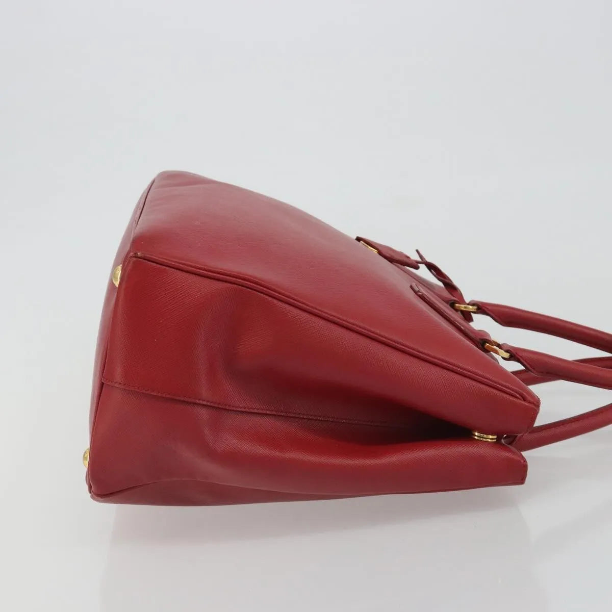Prada Double Zip Lux Tote Saffiano Leather, Red, Leather, Handbag