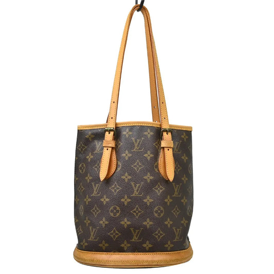 Louis Vuitton Petit Bucket Monogram Canvas, Brown, Canvas, Tote Bag