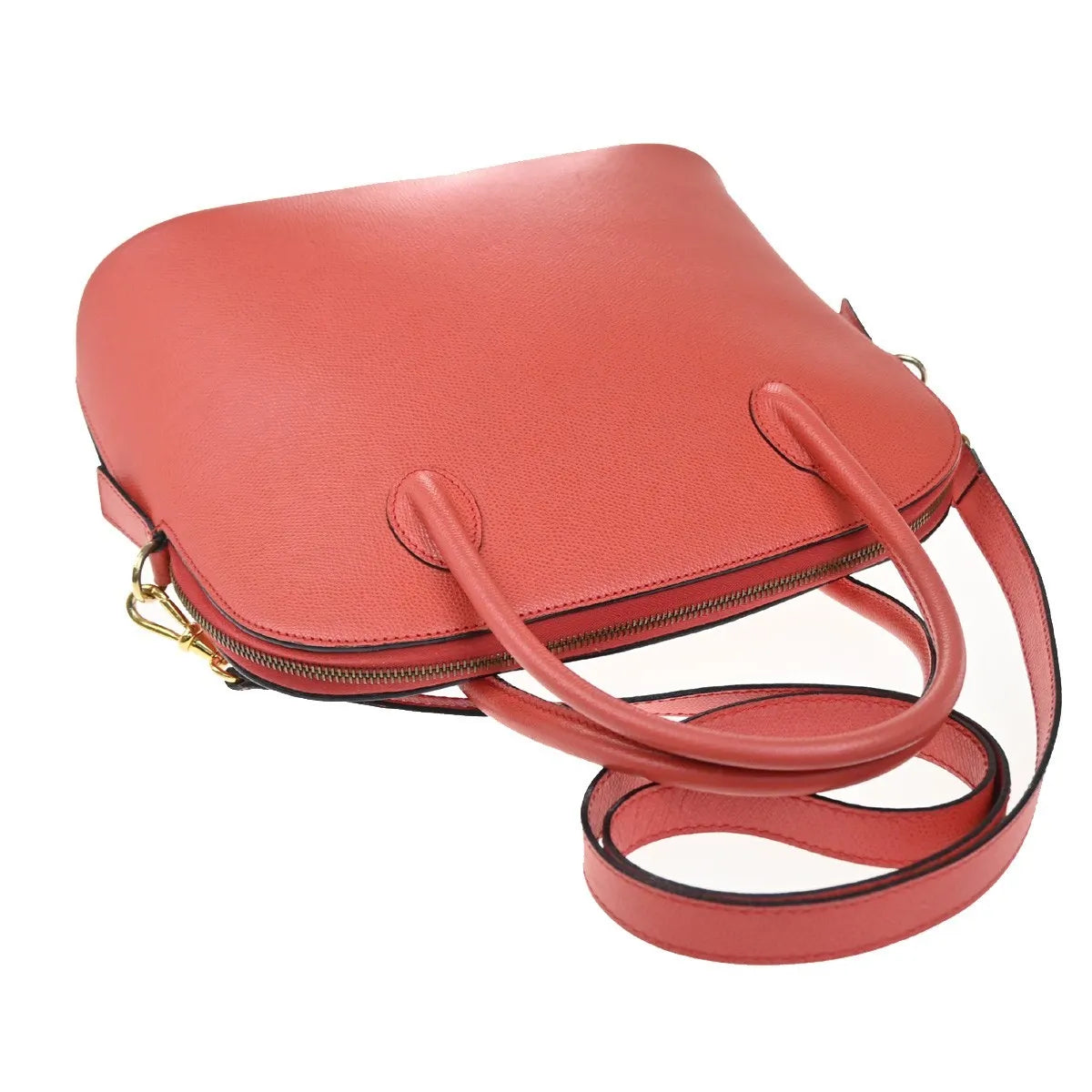 Celine Vintage Convertible Bowler Leather, Red, Leather, Handbag