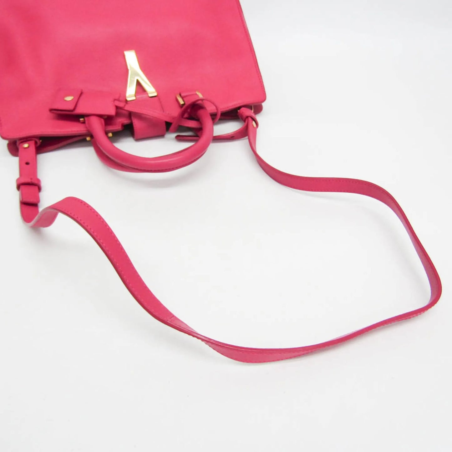 Saint Laurent Classic Y Cabas Leather, Pink, Leather, Handbag