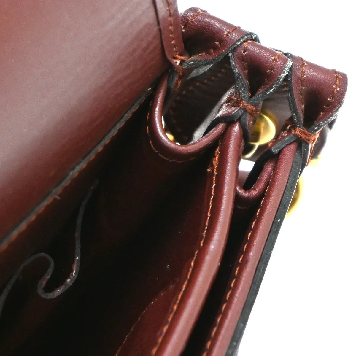 Cartier Must de Cartier Leather, Burgundy, Leather, Shoulder Bag